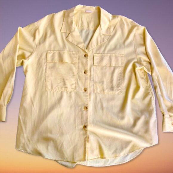 A New Day Chartreuse Long Sleeve Button Down 2X - Picture 5 of 5